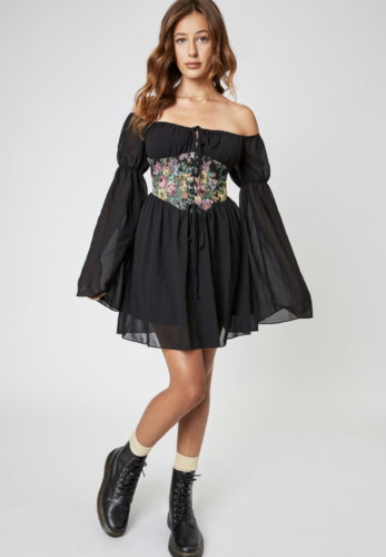 Off the shoulder corset dress from Cider